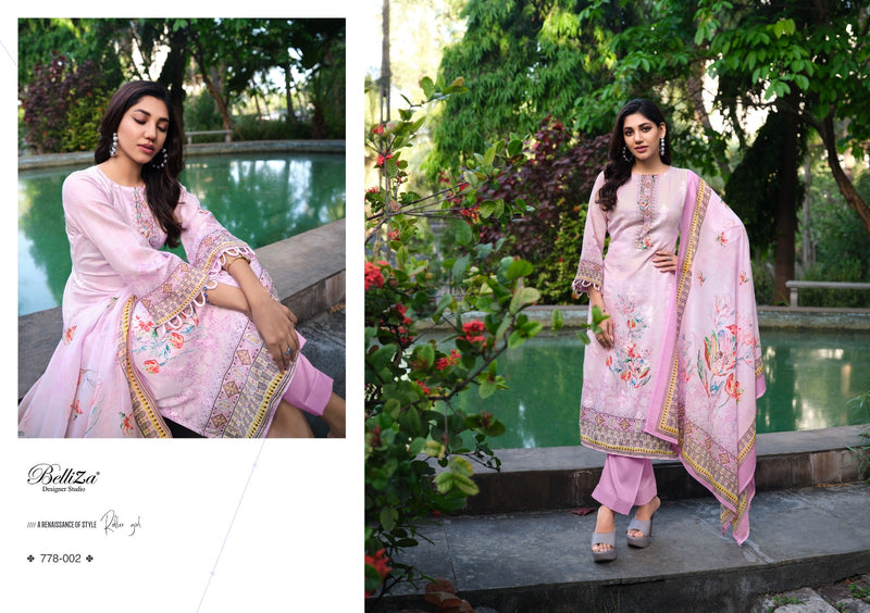 Belliza Designer Senora Jam Cotton Digital Print Exclusive Embroidery Work Designer Printed Salwar Kameez