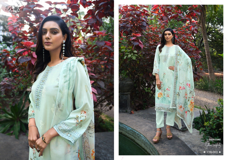 Belliza Designer Senora Jam Cotton Digital Print Exclusive Embroidery Work Designer Printed Salwar Kameez