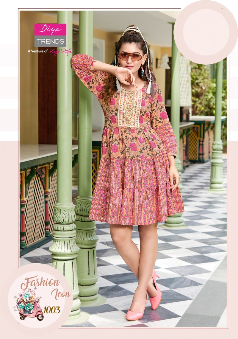 Diya trends Senorita Vol 1 Pure Cotton With Embroidery Work stylish Designer Party Wear Fancy Kurti