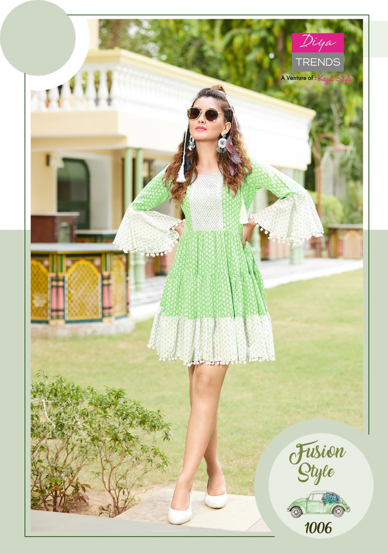 Diya trends Senorita Vol 1 Pure Cotton With Embroidery Work stylish Designer Party Wear Fancy Kurti