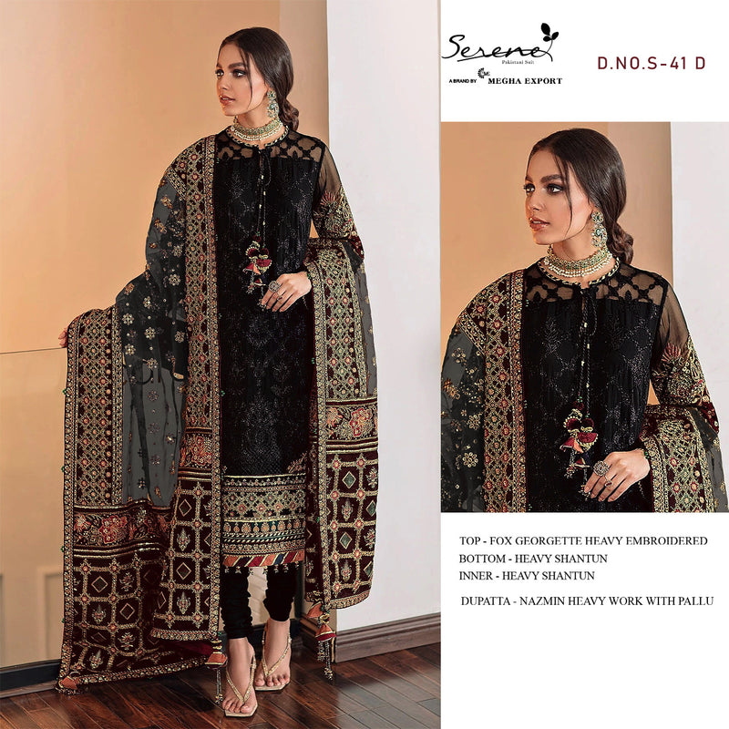 Serene S 41 Fox Georgette Designer Pakistani Style Wedding Wear  Salwar Suits