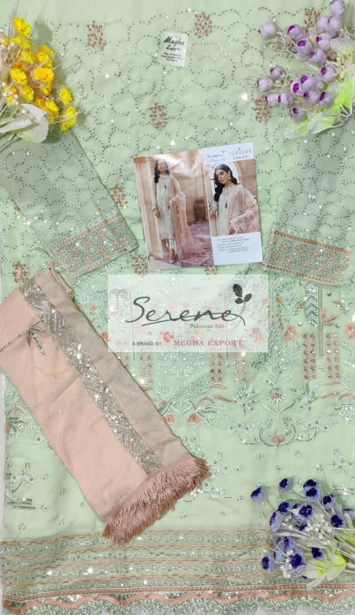 Serene Farasha Dno 3701 Fox Georgette Stylish Designer Party Wear Pakistani Style Salwar Suit