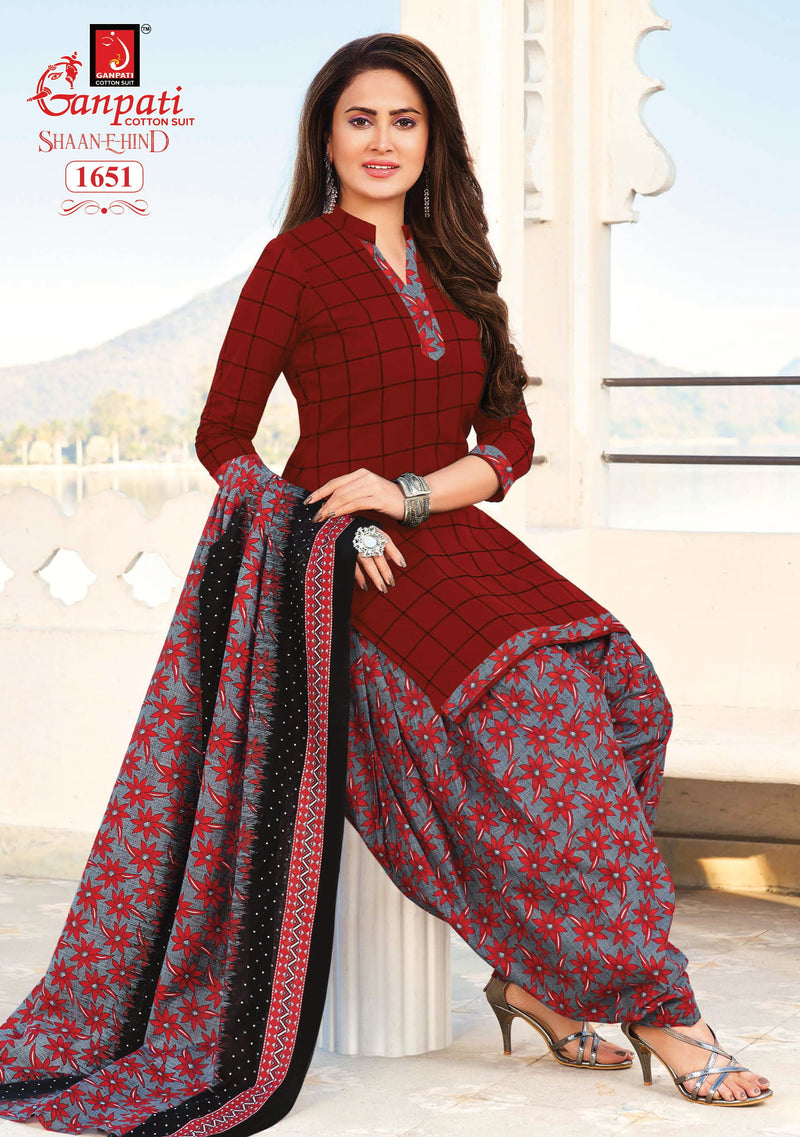 Ganpati Shaan E Hind Vol 5 Pure Cotton With Printed Work Stylish Designer Casual Wear Salwar Suit