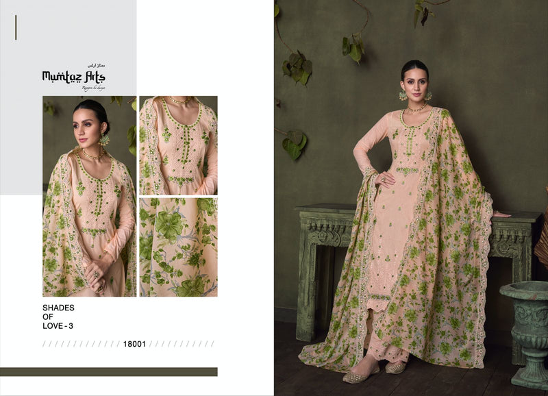 Mumtaz Arts Shades Of Beauty Vol 3 Lawn Lucknowi Embroidery Shifli Fancy Work Daman Fancy Designer Salwar Suit