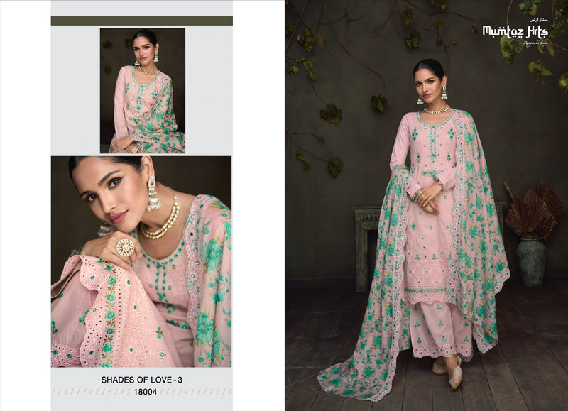 Mumtaz Arts Shades Of Beauty Vol 3 Lawn Lucknowi Embroidery Shifli Fancy Work Daman Fancy Designer Salwar Suit