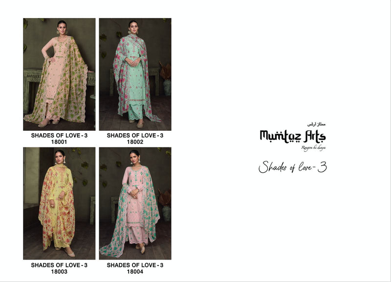 Mumtaz Arts Shades Of Beauty Vol 3 Lawn Lucknowi Embroidery Shifli Fancy Work Daman Fancy Designer Salwar Suit