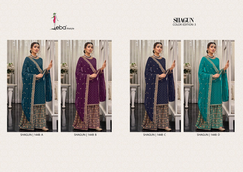 Eba Lifestyle Shagun Vol 3 Georgette With Embroidery Work Stylish Designer Fancy Salwar Kameez