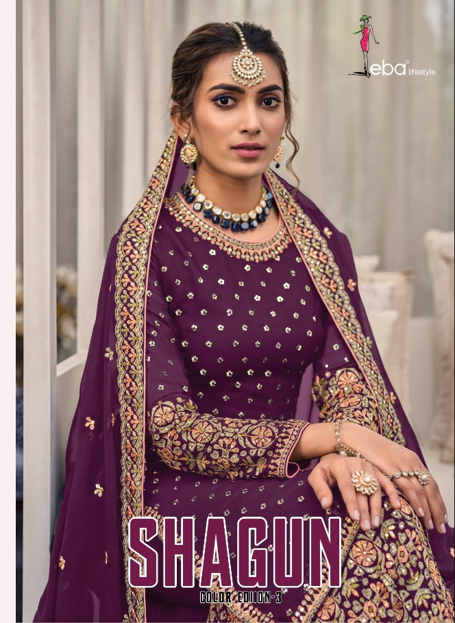 Eba Lifestyle Shagun Vol 3 Georgette With Embroidery Work Stylish Designer Fancy Salwar Kameez
