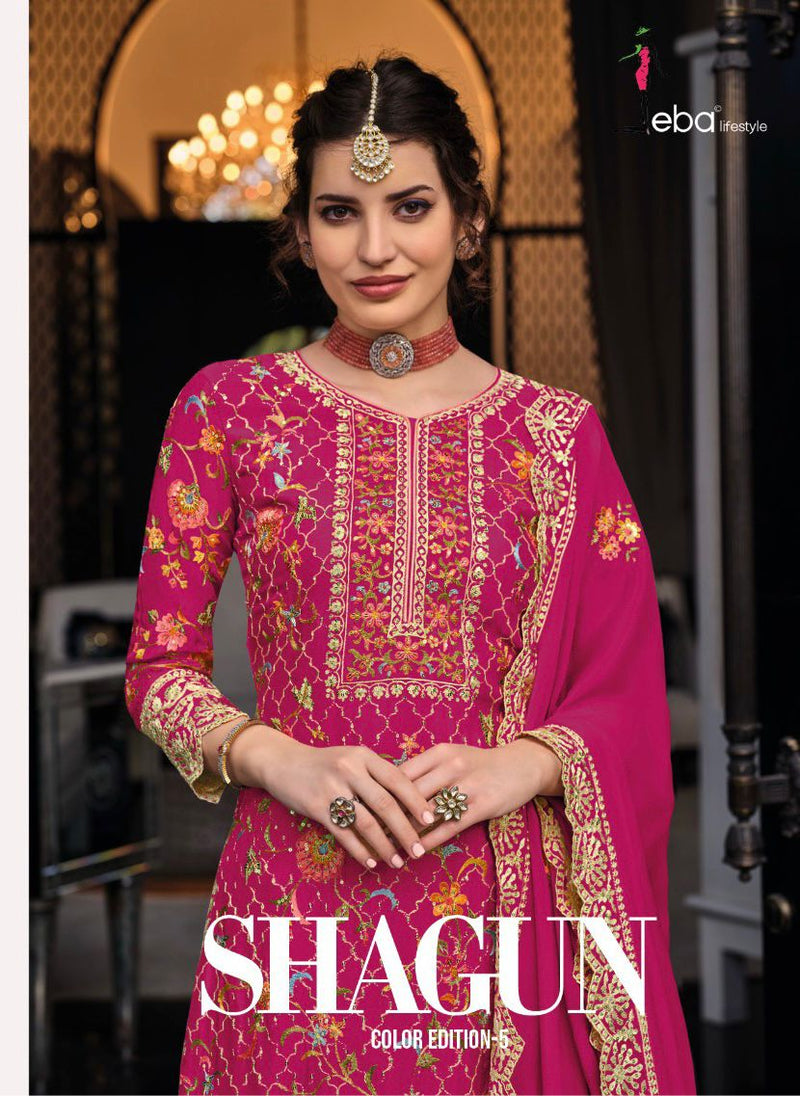 Eba Lifestyle Shagun Color Edition Vol 5 Chinon With Embroidery Work Salwar Suit