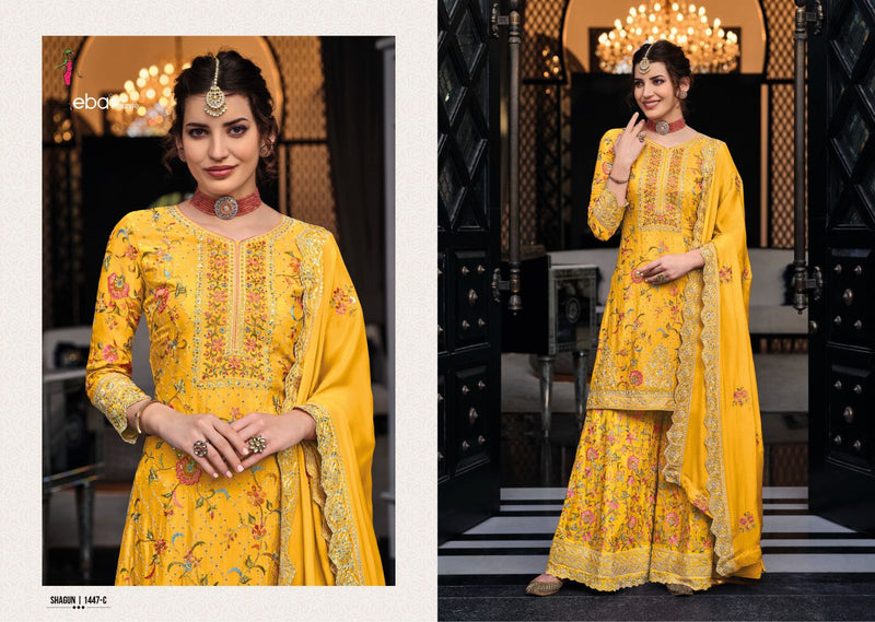 Eba Lifestyle Shagun Color Edition Vol 5 Chinon With Embroidery Work Salwar Suit