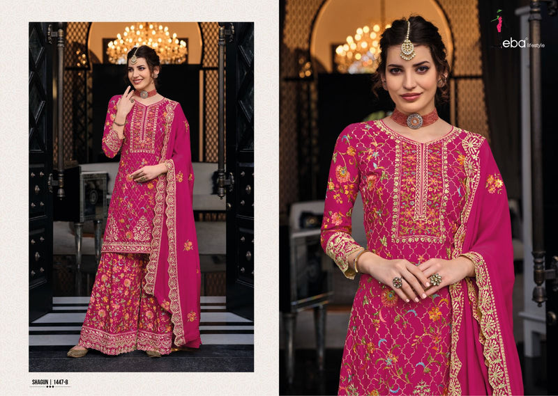 Eba Lifestyle Shagun Color Edition Vol 5 Chinon With Embroidery Work Salwar Suit