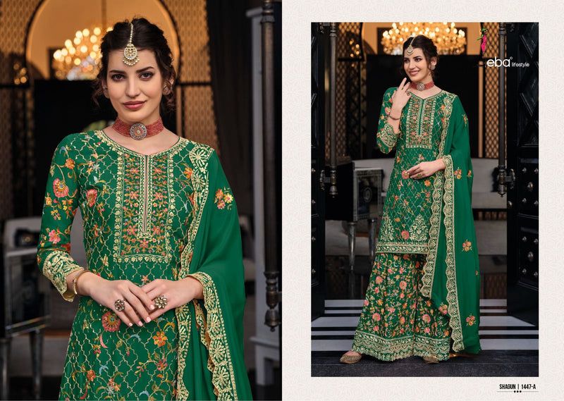 Eba Lifestyle Shagun Color Edition Vol 5 Chinon With Embroidery Work Salwar Suit