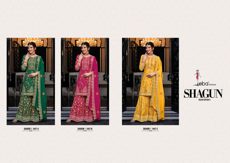 Eba Lifestyle Shagun Color Edition Vol 5 Chinon With Embroidery Work Salwar Suit