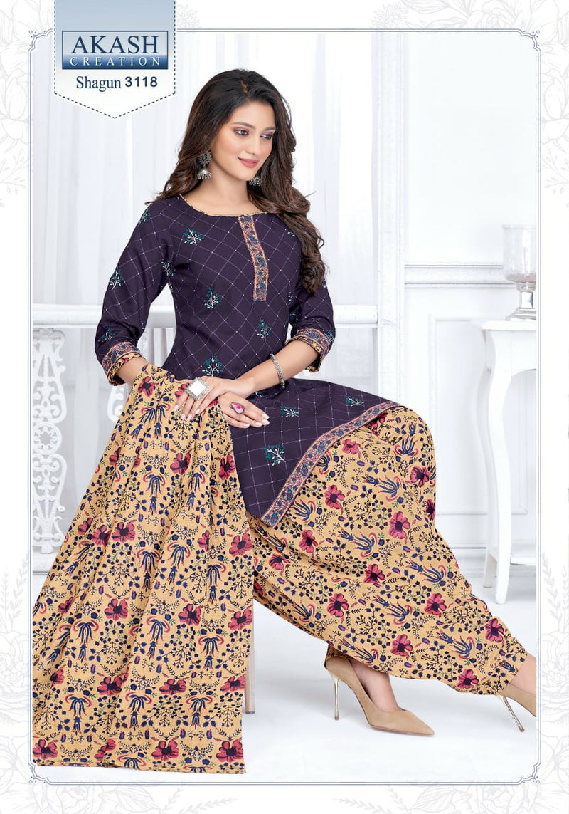 Akash Creation Shagun Vol 31 Cotton Printed Patiyala Style Daily Wear Salwar Kameez