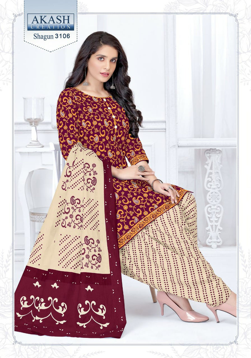 Akash Creation Shagun Vol 31 Cotton Printed Patiyala Style Daily Wear Salwar Kameez