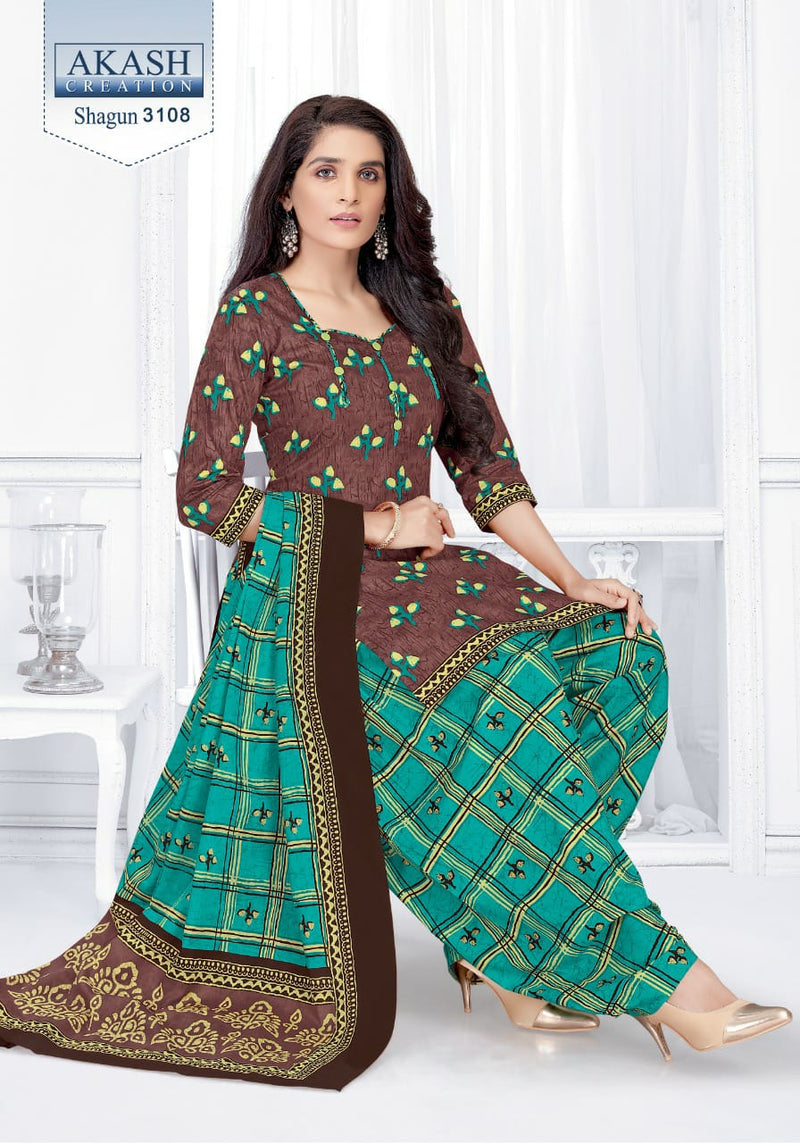 Akash Creation Shagun Vol 31 Cotton Printed Patiyala Style Daily Wear Salwar Kameez
