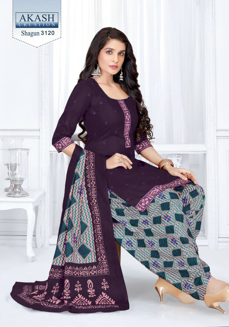 Akash Creation Shagun Vol 31 Cotton Printed Patiyala Style Daily Wear Salwar Kameez