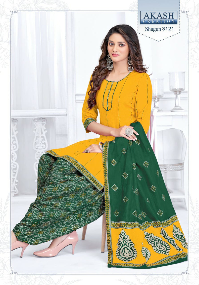 Akash Creation Shagun Vol 31 Cotton Printed Patiyala Style Daily Wear Salwar Kameez