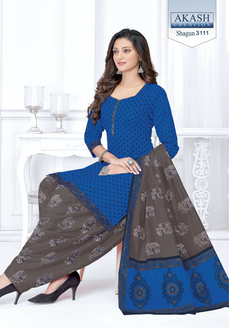 Akash Creation Shagun Vol 31 Cotton Printed Patiyala Style Daily Wear Salwar Kameez