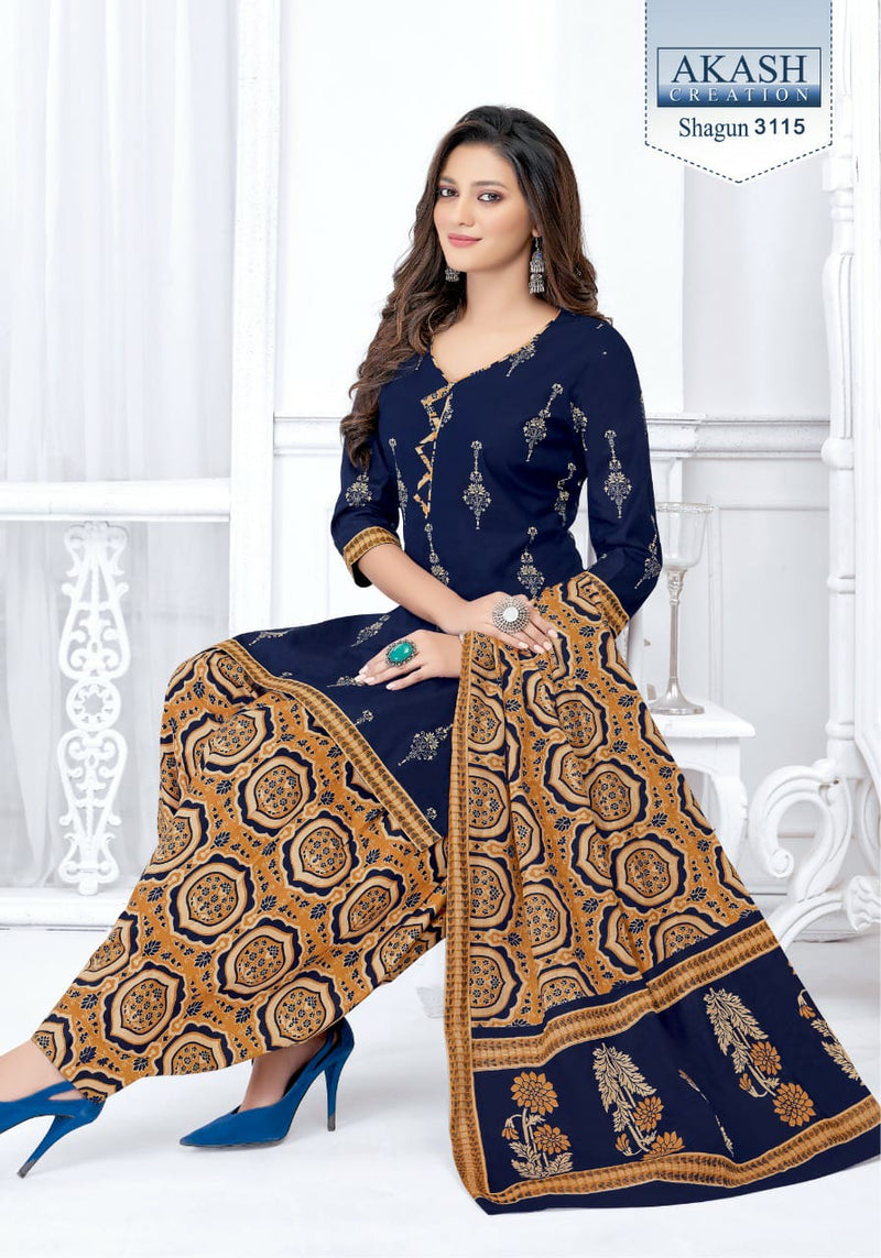 Akash Creation Shagun Vol 31 Cotton Printed Patiyala Style Daily Wear Salwar Kameez