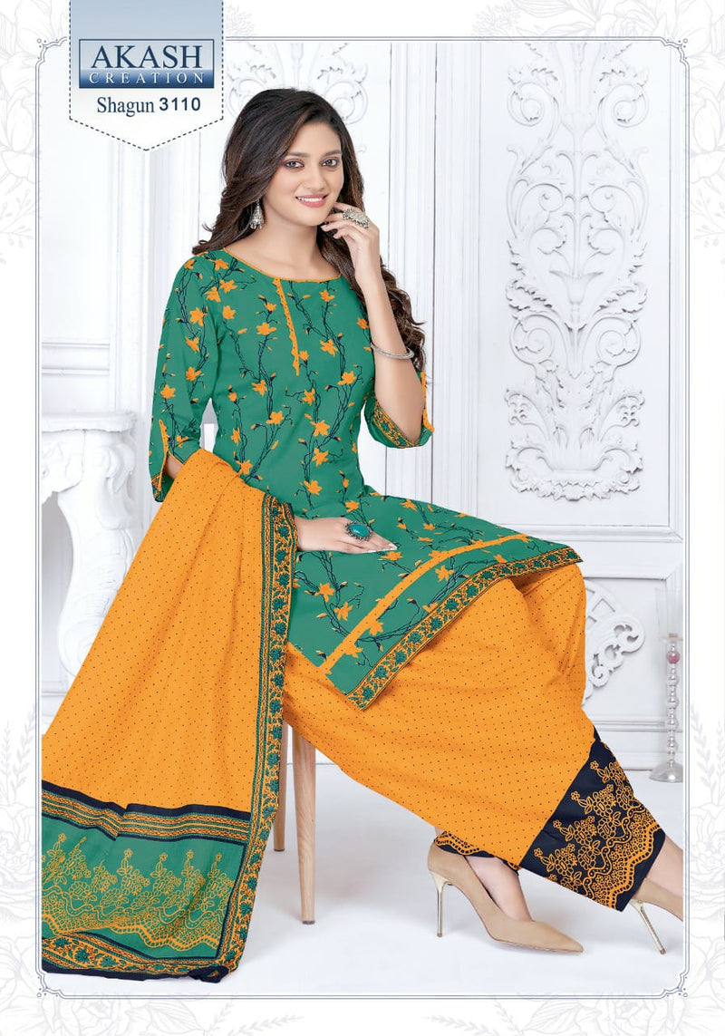 Akash Creation Shagun Vol 31 Cotton Printed Patiyala Style Daily Wear Salwar Kameez
