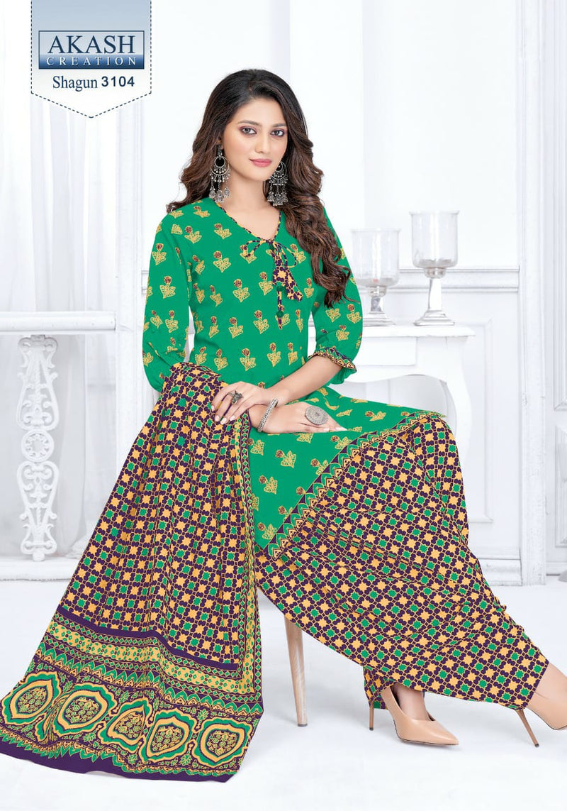 Akash Creation Shagun Vol 31 Cotton Printed Patiyala Style Daily Wear Salwar Kameez