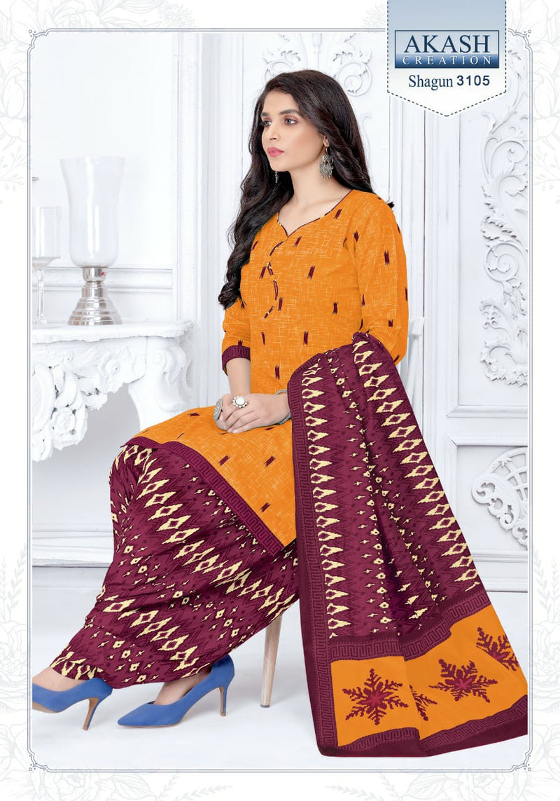 Akash Creation Shagun Vol 31 Cotton Printed Patiyala Style Daily Wear Salwar Kameez