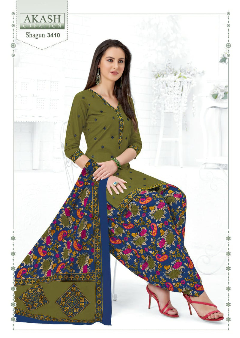 Akash Creation Shagun Vol 34 Pure Cotton With Fancy Work Stylish Designer Casual Look Salwar Kameez