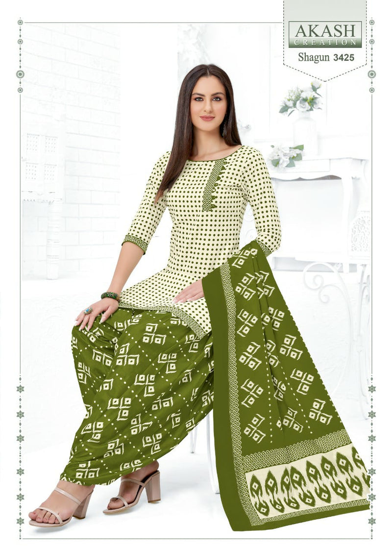Akash Creation Shagun Vol 34 Pure Cotton With Fancy Work Stylish Designer Casual Look Salwar Kameez