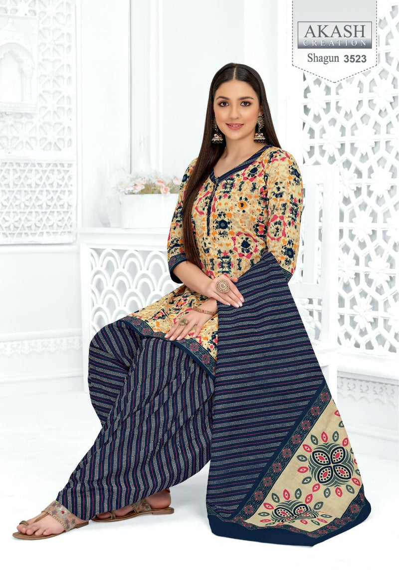 Akash Creation Shagun Vol 35 Pure Cotton With Heavy Beautiful Work Stylish Designer Casual Look Fancy Salwar Kameez