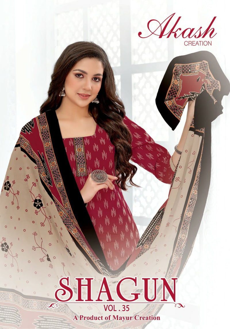 Akash Creation Shagun Vol 35 Pure Cotton With Heavy Beautiful Work Stylish Designer Casual Look Fancy Salwar Kameez