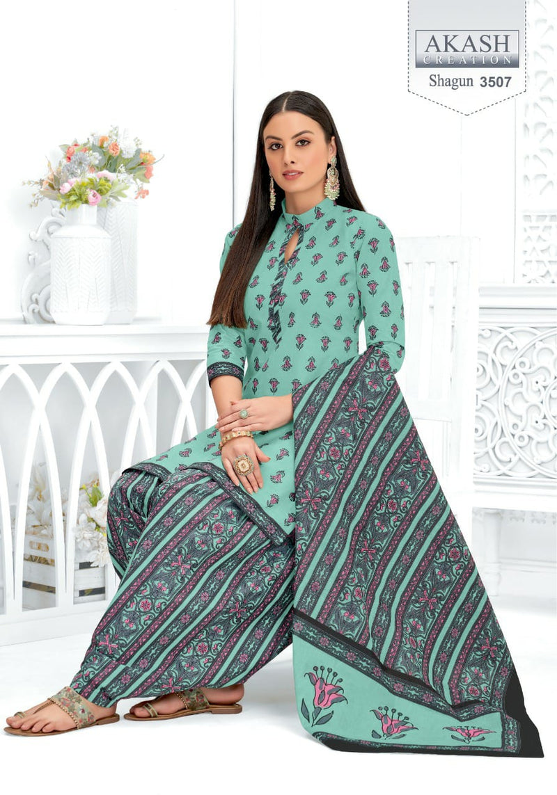 Akash Creation Shagun Vol 35 Pure Cotton With Heavy Beautiful Work Stylish Designer Casual Look Fancy Salwar Kameez