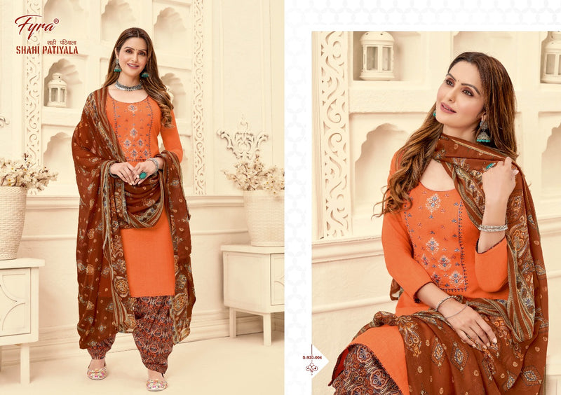 Fyra Shahi Patiyala Pure Cotton Printed Work Stylish Designer Casual Look Salwar Suit