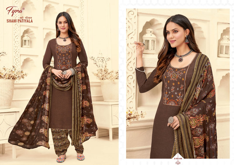 Fyra Shahi Patiyala Pure Cotton Printed Work Stylish Designer Casual Look Salwar Suit