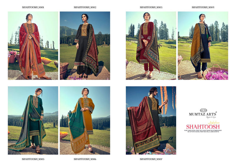 Mumtaz Arts Shahtoosh Lawn Cotton  Party Wear Salwar Suits With Beautiful Embroidery & Digital Prints