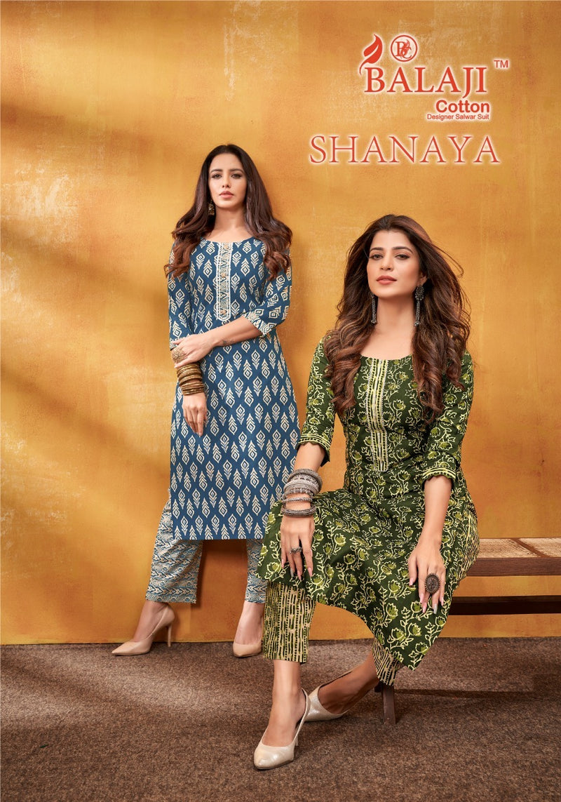 Balaji Shanaya Pure Cotton With Printed Work Stylish Designer Casual Look Fancy Kurti