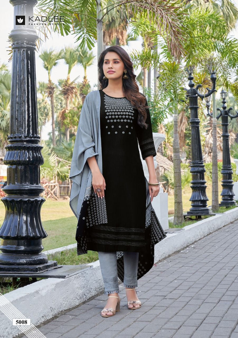 Kadlee Fashion Shanaya Vol 2 Chinon  Party Wear Embroidered Kurtis With Set Of Bottom & Dupatta