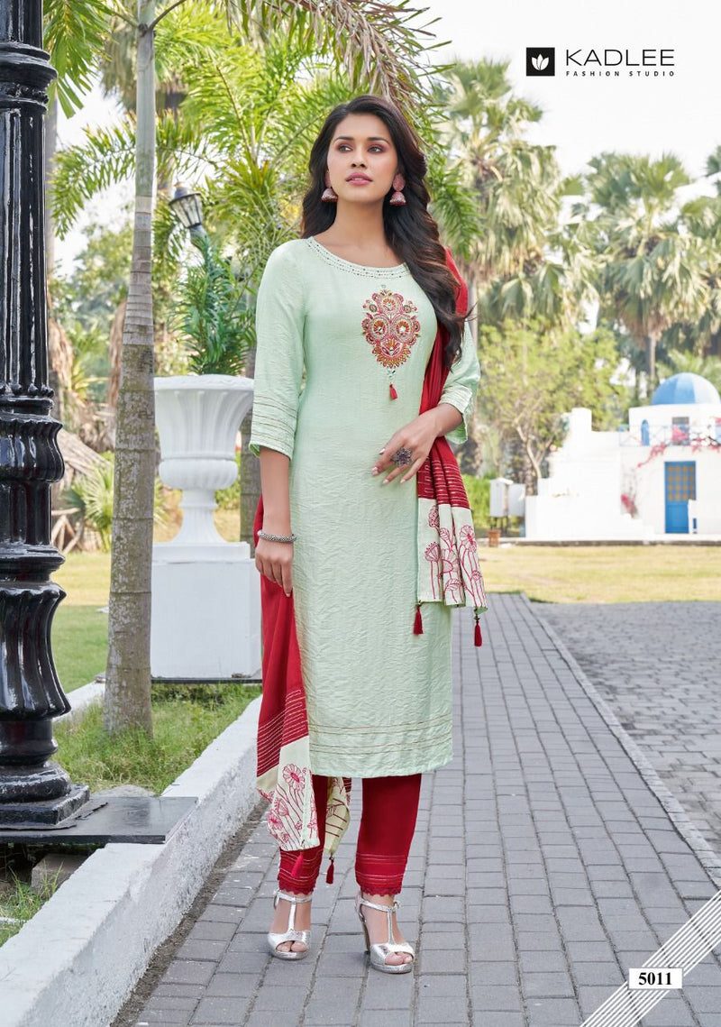 Kadlee Fashion Shanaya Vol 2 Chinon  Party Wear Embroidered Kurtis With Set Of Bottom & Dupatta