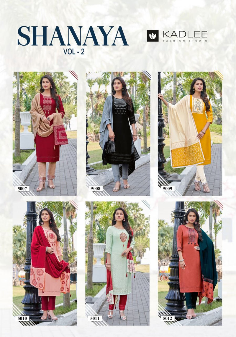 Kadlee Fashion Shanaya Vol 2 Chinon  Party Wear Embroidered Kurtis With Set Of Bottom & Dupatta