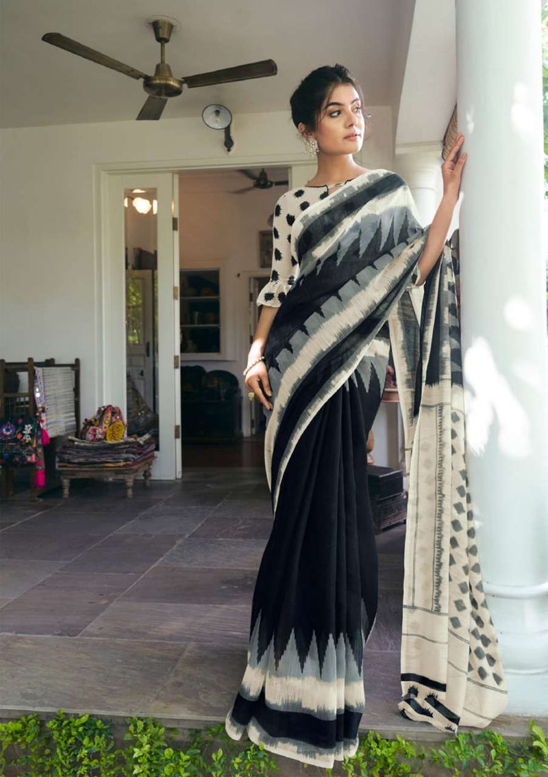 Shangrila Creation Mulmul Cotton Vol 4  Presents Ikkat Handloom Prints Collection Sarees