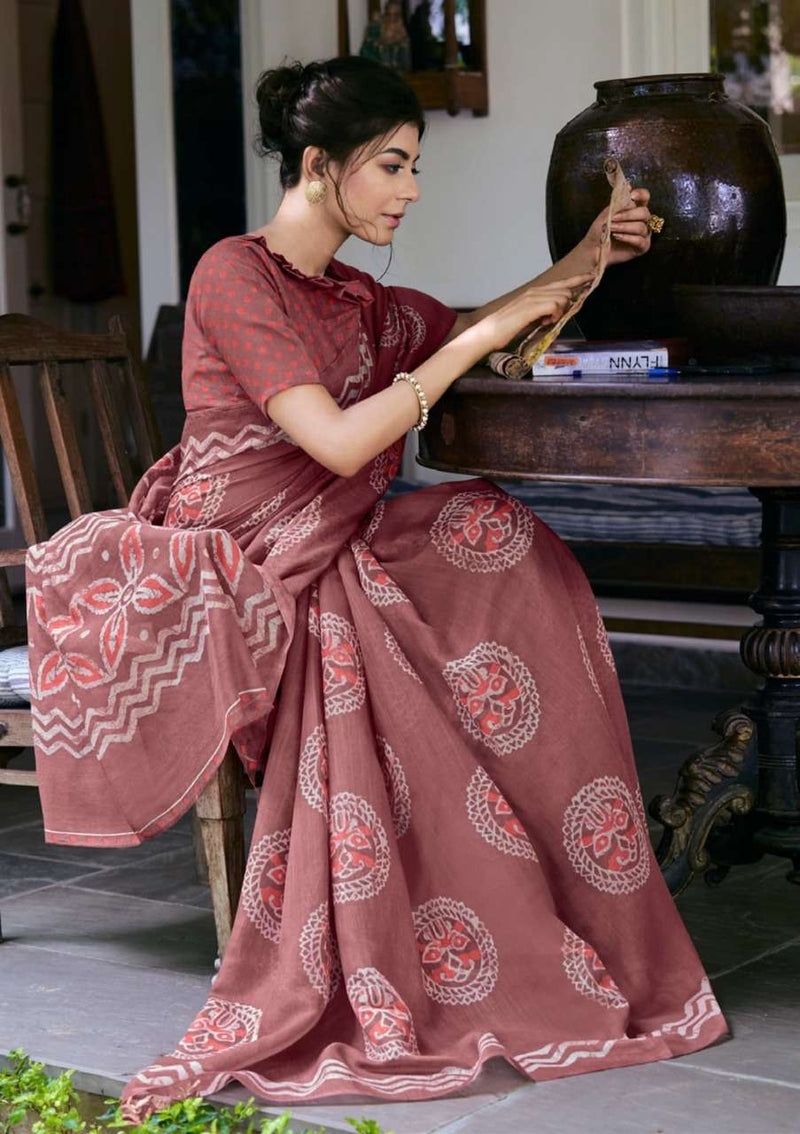 Shangrila Creation Mulmul Cotton Vol 4  Presents Ikkat Handloom Prints Collection Sarees