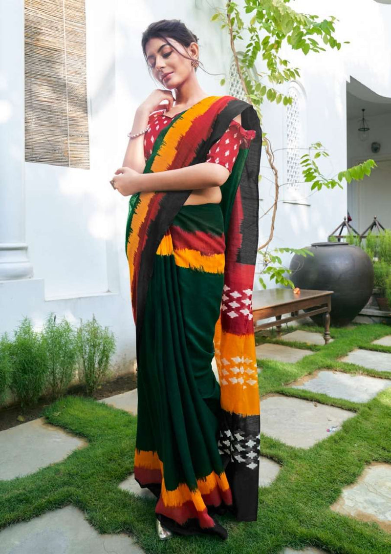 Shangrila Creation Mulmul Cotton Vol 4  Presents Ikkat Handloom Prints Collection Sarees