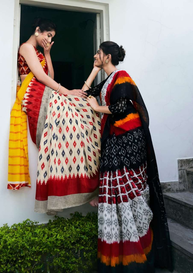 Shangrila Creation Mulmul Cotton Vol 4  Presents Ikkat Handloom Prints Collection Sarees