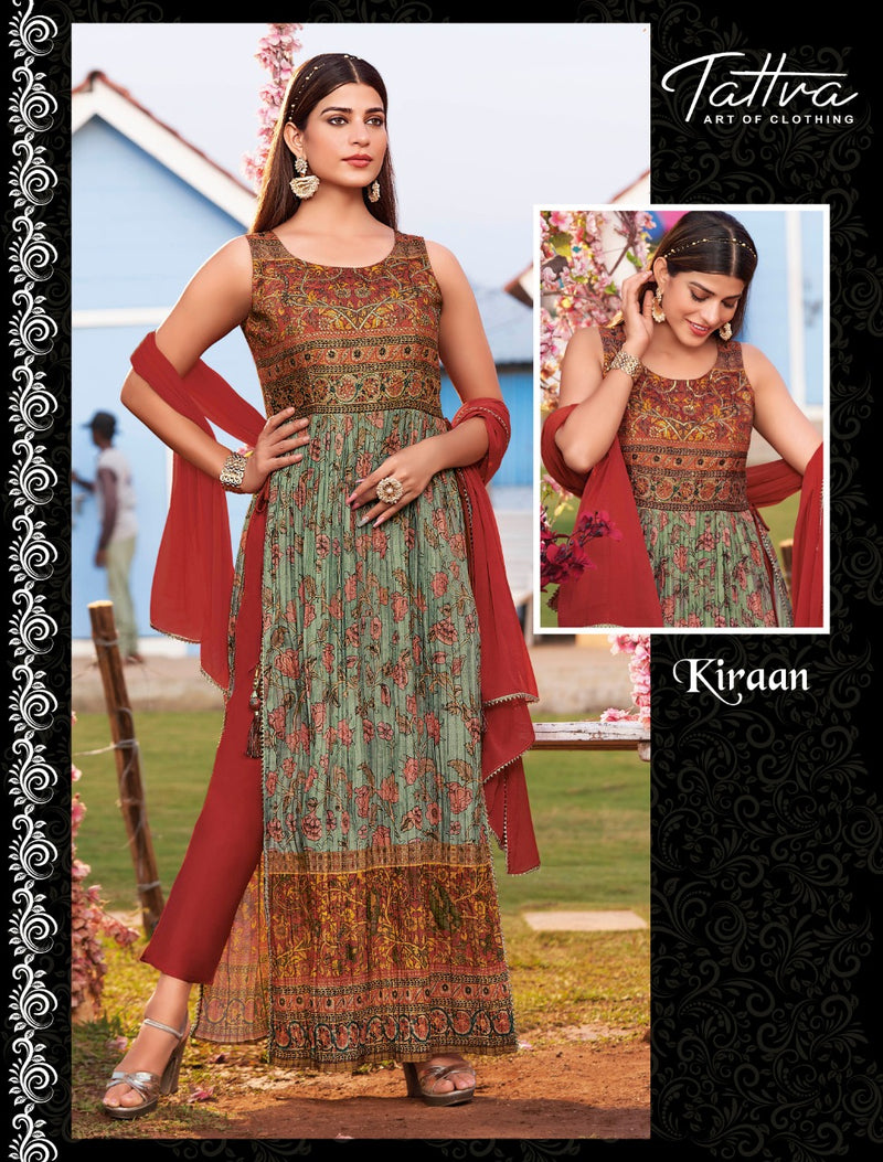 Tattva Sharmili Silk With Heavy Printed Work Stylish Designer Festive Wear Fancy Kurti