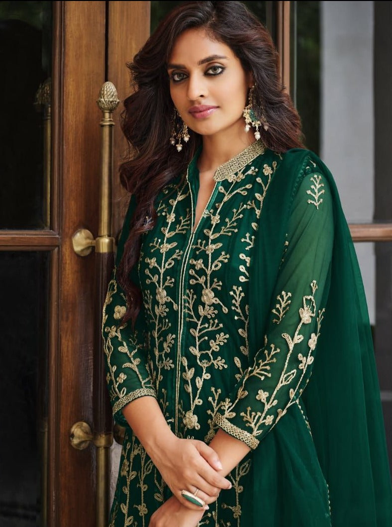 Senhora Sharmin Butterfly Net Heavy Embroidery Work Party Wear Fancy Salwar Kameez