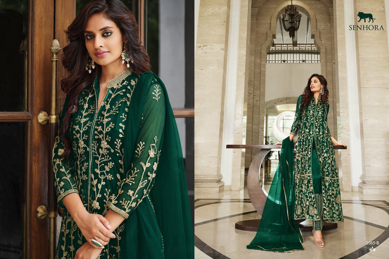 Senhora Sharmin Butterfly Net Heavy Embroidery Work Party Wear Fancy Salwar Kameez