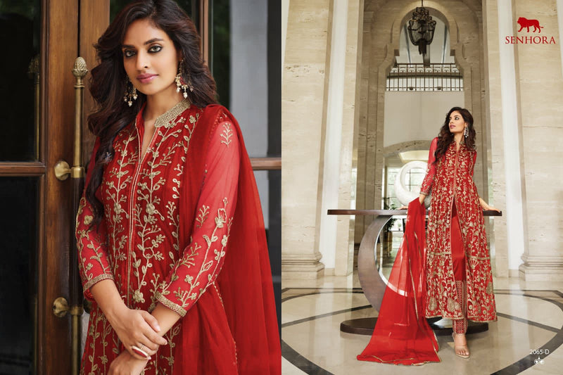 Senhora Sharmin Butterfly Net Heavy Embroidery Work Party Wear Fancy Salwar Kameez