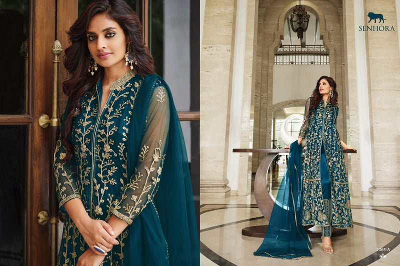 Senhora Sharmin Butterfly Net Heavy Embroidery Work Party Wear Fancy Salwar Kameez