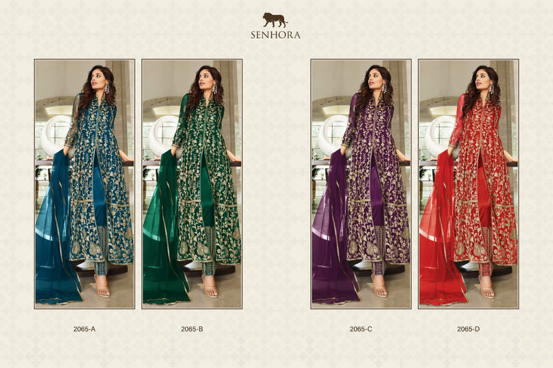 Senhora Sharmin Butterfly Net Heavy Embroidery Work Party Wear Fancy Salwar Kameez