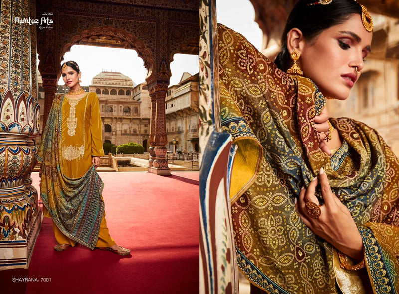 Mumtaz Shayrana Velvet With Heavy Embroidery Work Stylish Designer Festive Wear Salwar Kameez